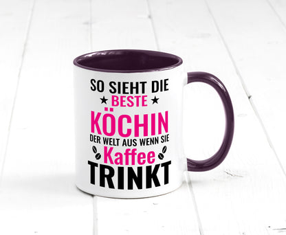 Kaffee trinkt: Köchin | Chefköchin Chefkoch Humor Arbeit Kollegen Büro