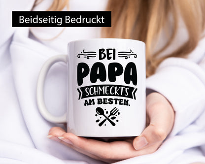 Bei papa Schmeckts am Besten | Koch lustiger Spruch Geschenk Humor Geschenkidee