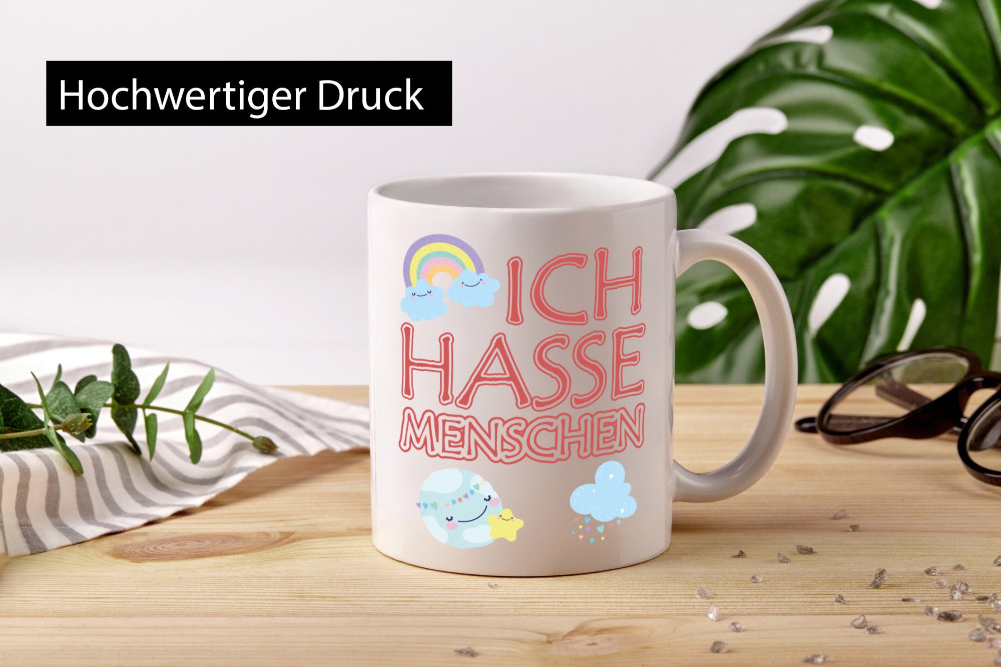 Kinderschrift - Ich hasse Menschen Humor Geschenkidee Tasse