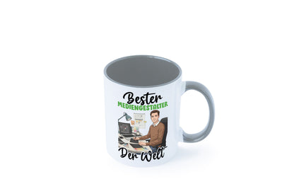 Bester Mediengestalter | Medien v2 Geschenk Humor Geschenkidee lustiger Spruch Tasse