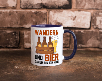 Wandern und Bier darum bin ich hier | Bierkasten lustiger Spruch Geschenk Humor