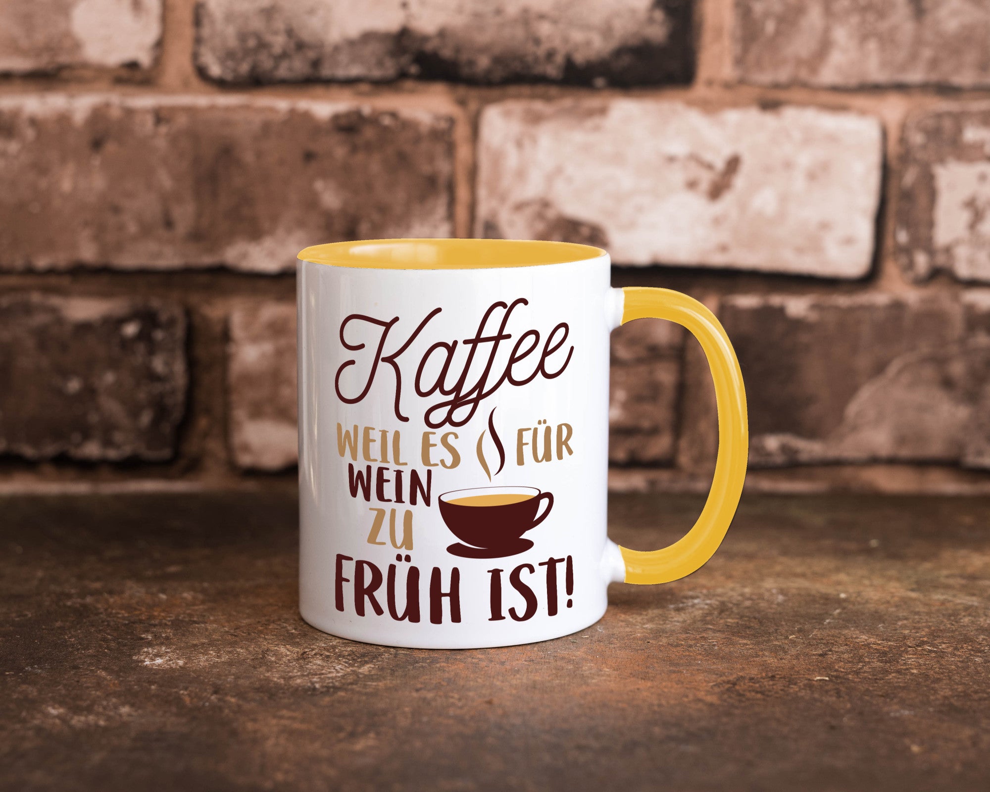 Weil es für Wein zu früh ist | Kaffeetrinker Herzschlag Humor Geschenkidee Tasse