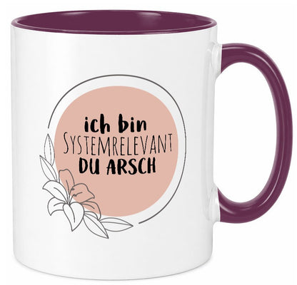 Ich bin Systemrelevant | Krankenschwester Hase mit Maske lustig Humor Tasse
