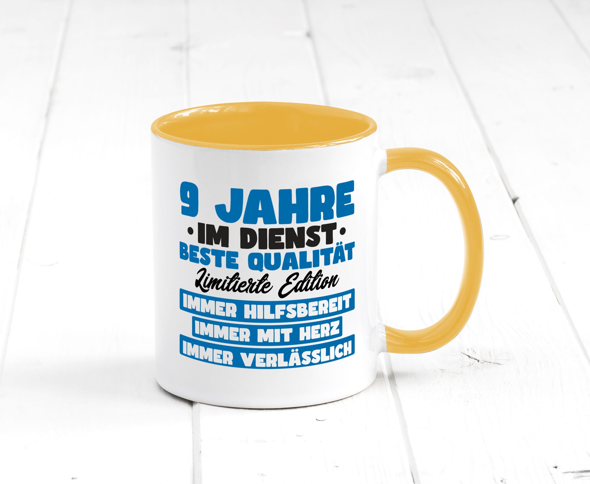 9 Jahre im Dienst | Jubiläum Arbeit v7 lustig Kollegen Büro Geschenk Tasse