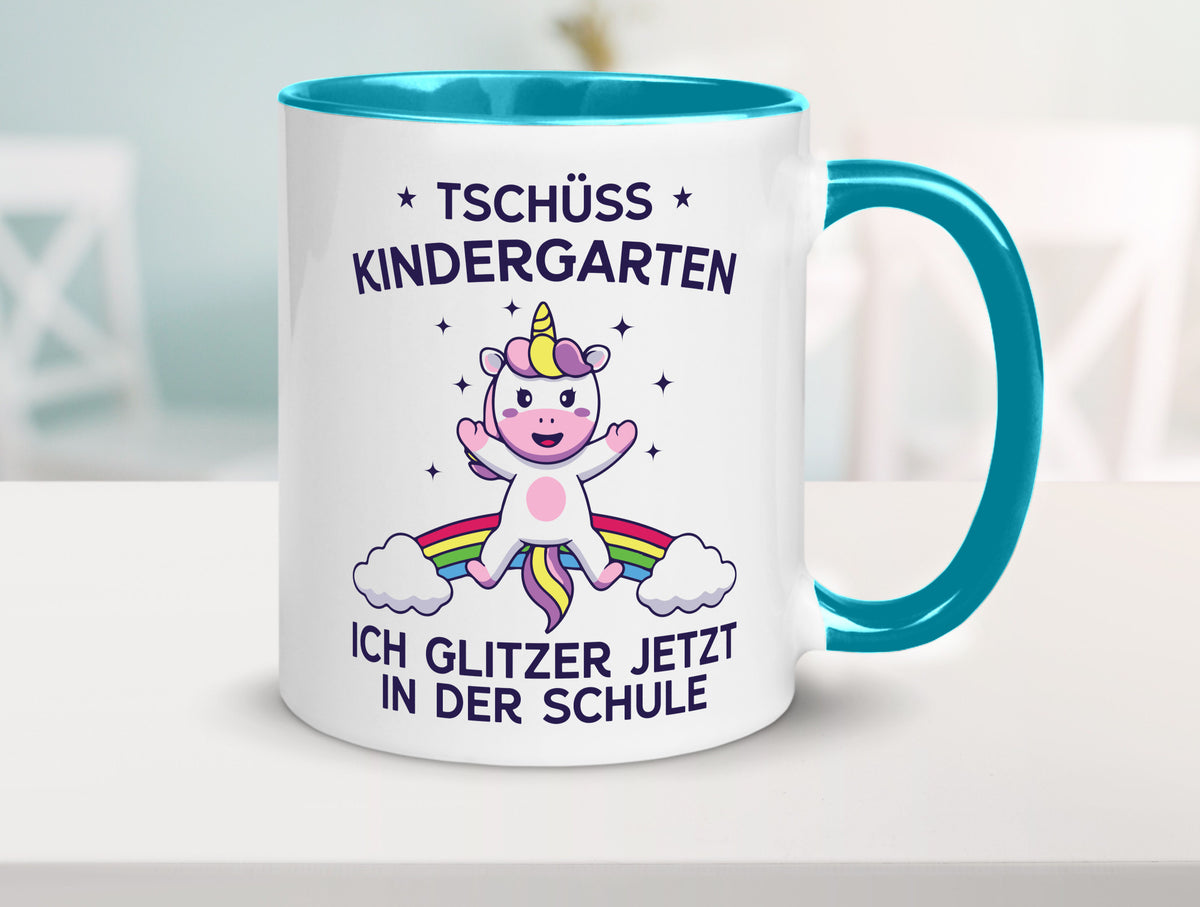 Kindergarten, jetzt Schule | Einhorn Geschenk Humor Geschenkidee lustiger Tasse