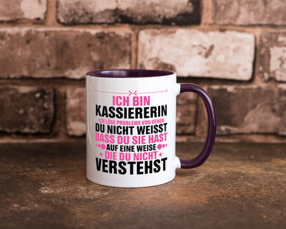 Löse Probleme: Kassiererin v2 lustiger Spruch Geschenk Humor Geschenkidee Tasse