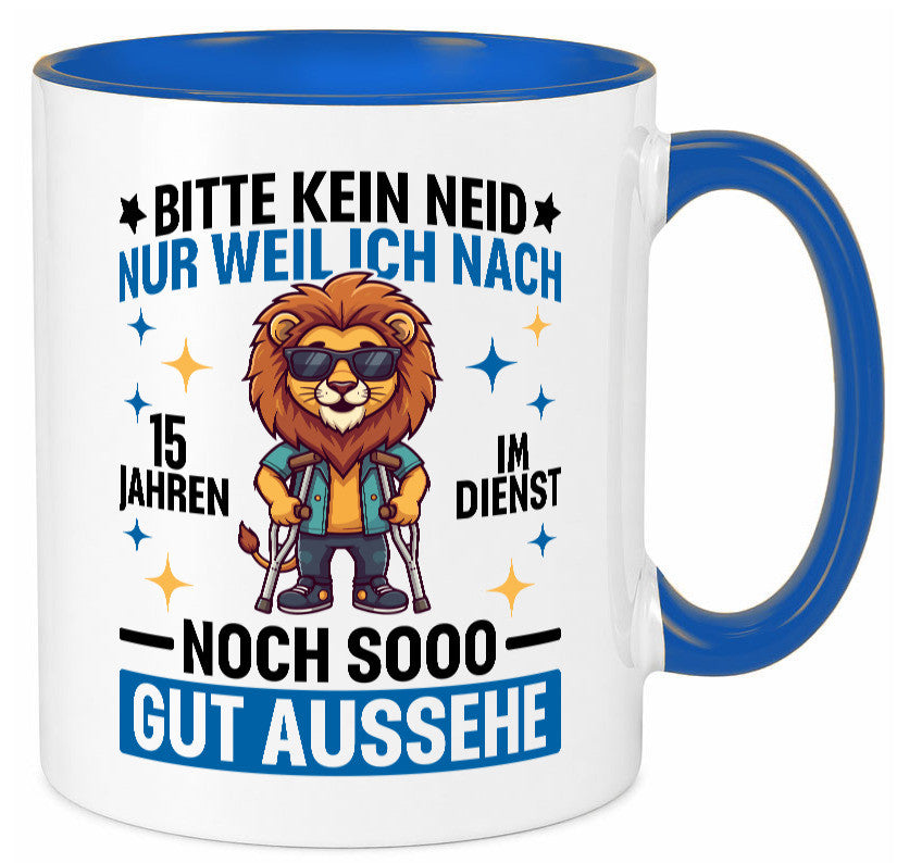 15 Jahre im Dienst | Arbeitsjubiläum Arbeit lustig Kollegen Büro Geschenk Tasse
