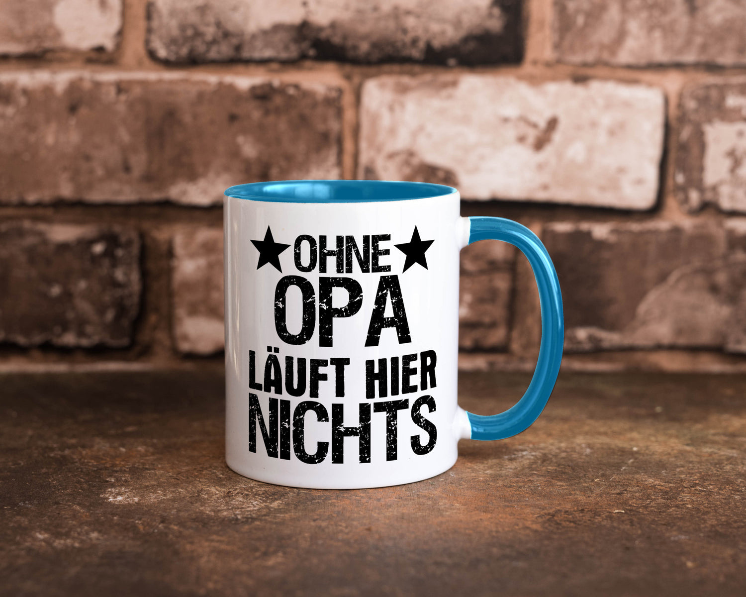Ohne Opa läuft hier nichts | Sterne Geschenkidee Familie Humor Tasse