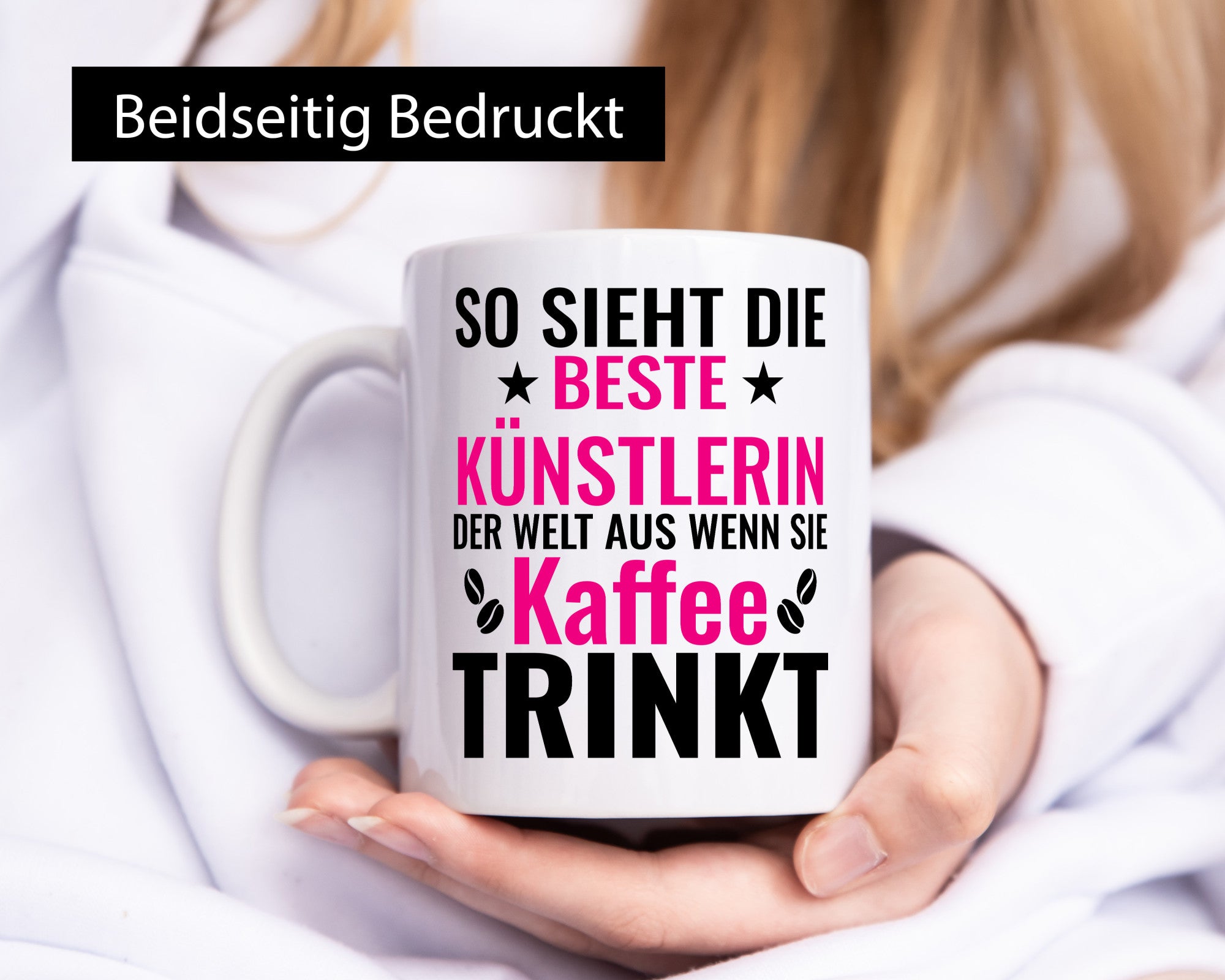 Kaffee trinkt: Künstlerin| Kunst Humor Geschenkidee Tasse