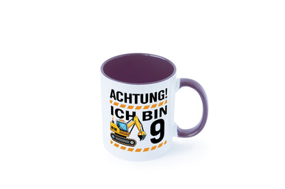 9 Geburtstag Ich bin | Bagger Junge lustiger Spruch Geschenk Geschenkidee Tasse