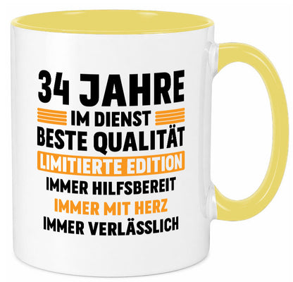 34 Jahre im Dienst | Jubiläum Arbeit v2 Humor Kollegen Büro Geschenkidee Tasse