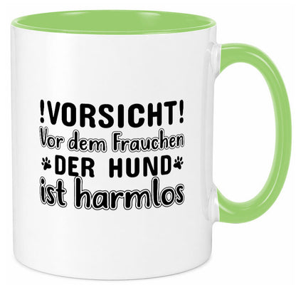 Vorsicht vor dem Frauchen | Hundebesitzerin Pfoten Geschenkidee Tierliebhaber Tasse