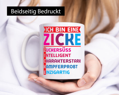 Ich bin eine Zicke | Definition süßes Mädchen v2 Geschenkidee Humor Tasse