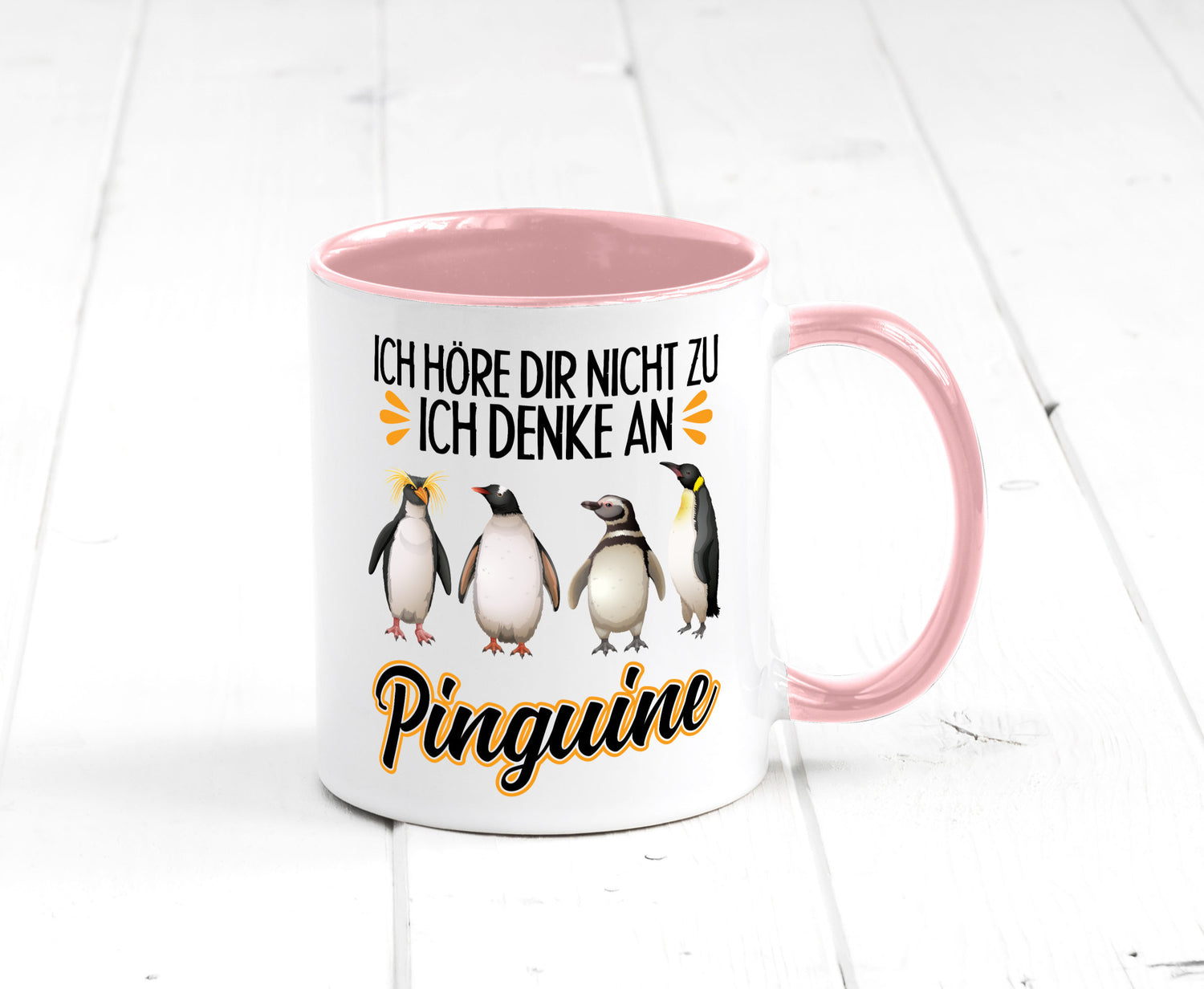 Ich denke an Pinguine Geschenkidee Humor Tasse
