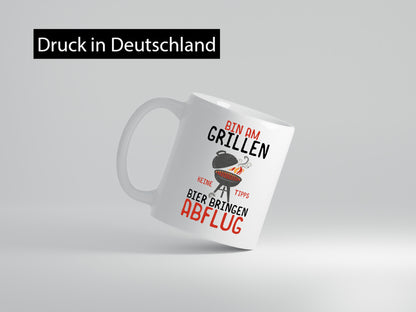 Bin am Grillen | Grillmeister Bierliebhaber BBQ Chef Geschenkidee Arbeit