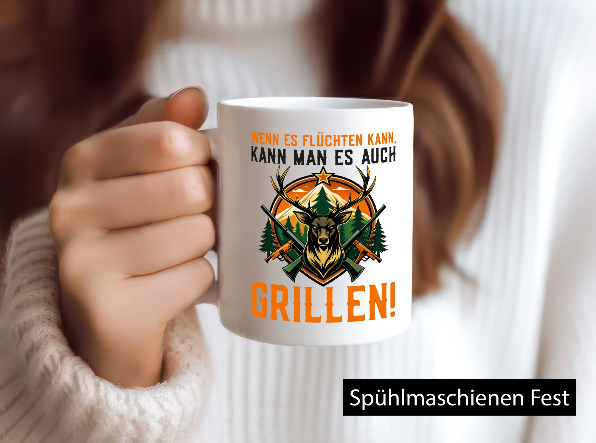 Wenn es flüchten kann man auch Grillen | Jäger Geschenk Humor Geschenkidee