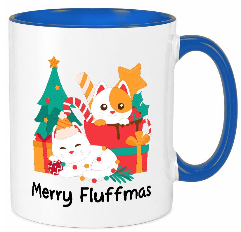 Merry Fluffmas | Weihnachten Katzen weihnachtskatzen lustiger Spruch Geschenk Tasse