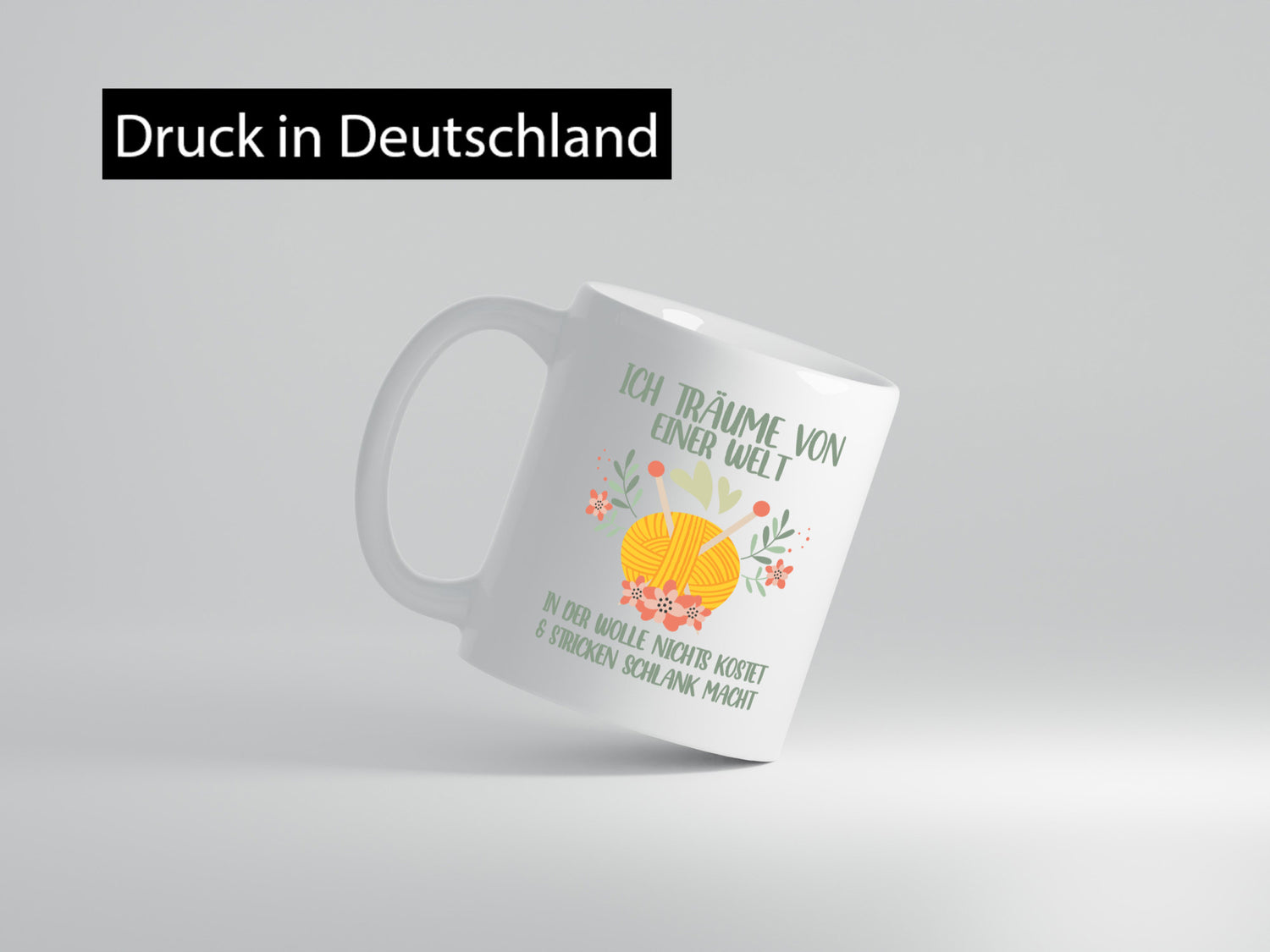 Träume von Wolle die nichts kostet | Wollknäuel Blümchen Geschenk Humor