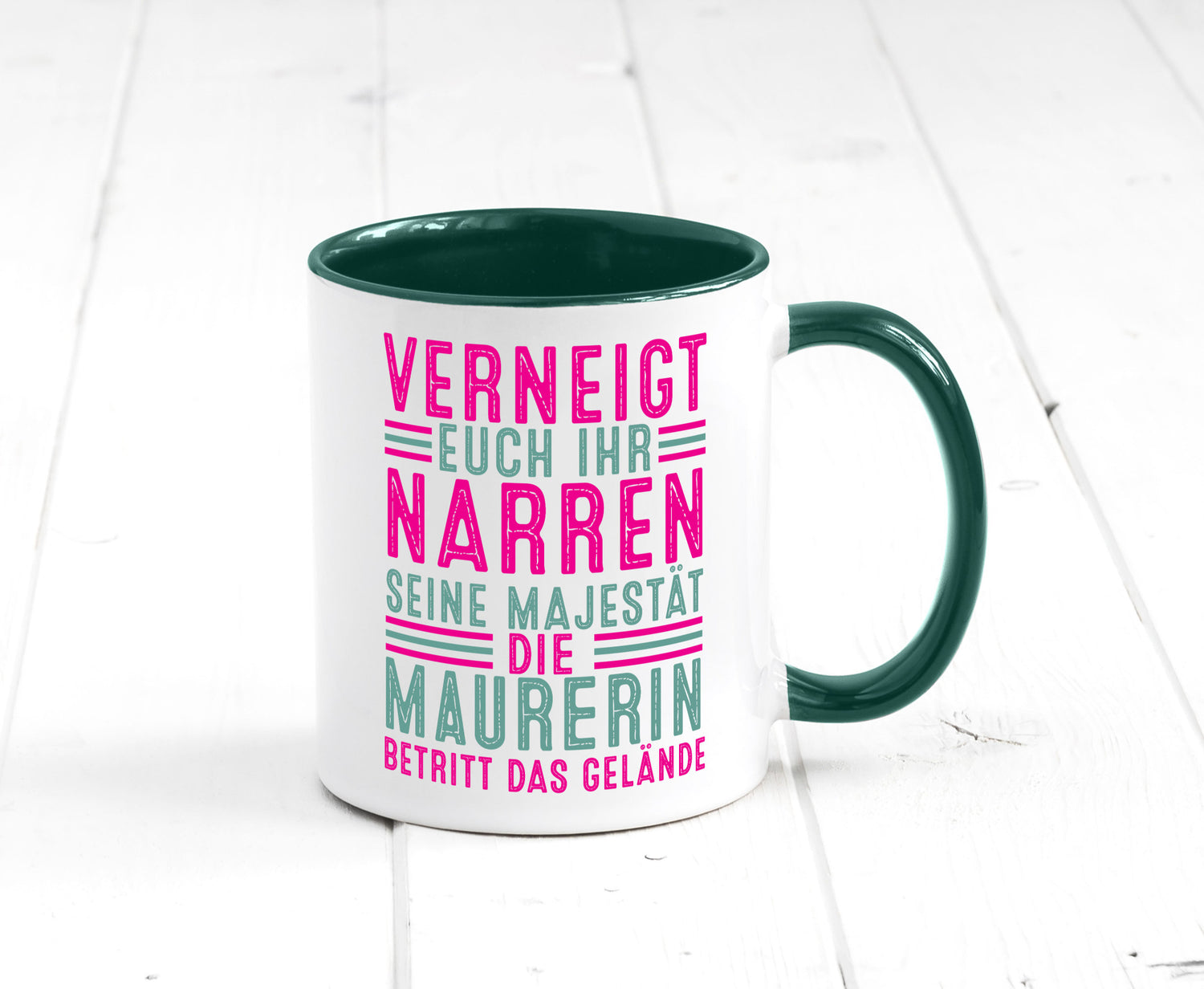 Verneigt euch: Maurerin Humor Geschenkidee Tasse