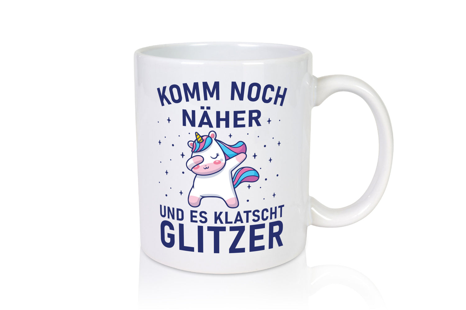 Komm näher, es klatscht Glitzer | Einhorn Sterne lustig Humor Geschenkidee