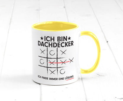 Lösung finden: Dachdecker | Dachbau Hausbau v2 Geschenkidee Humor Tasse