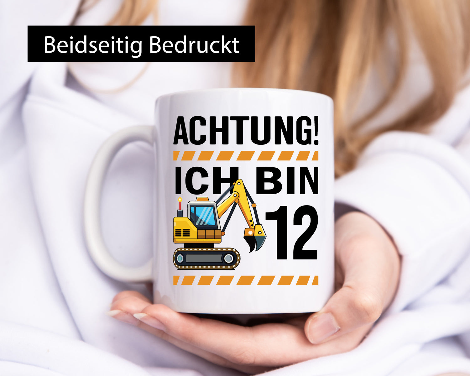 12 Geburtstag Ich bin | Bagger Junge Geschenk Geschenkidee lustiger Spruch Tasse