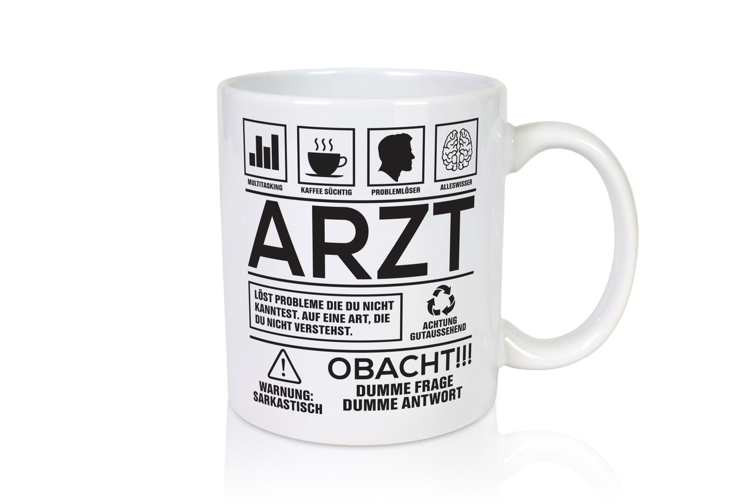 Achtung Probleme Arzt | Medizin Doktor Facharzt Geschenkidee Humor Tasse