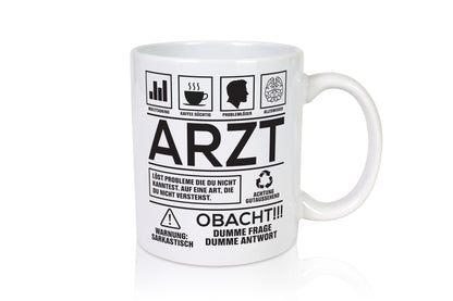 Achtung Probleme Arzt | Medizin Doktor Facharzt Geschenkidee Humor Tasse