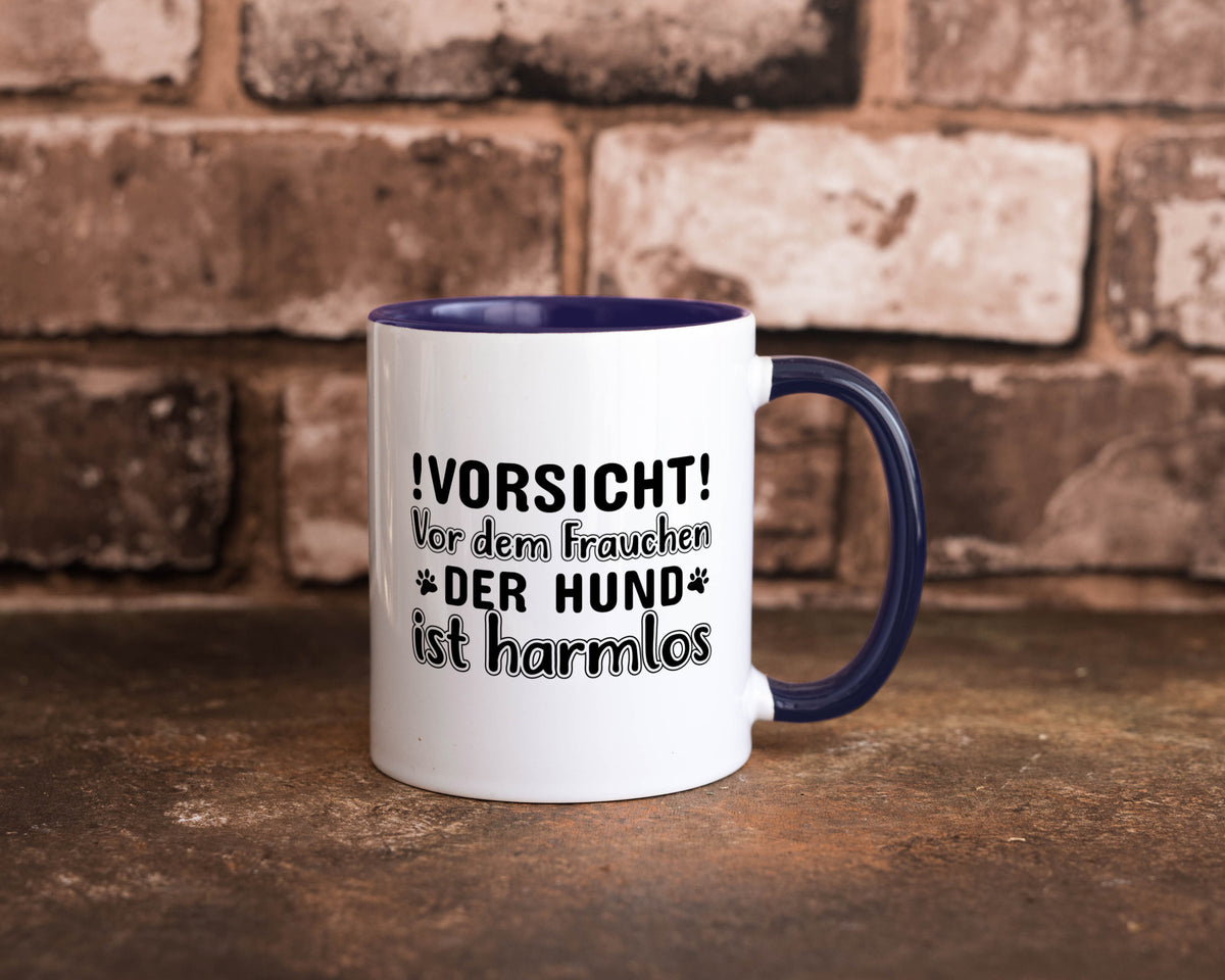 Vorsicht vor dem Frauchen | Hundebesitzerin Pfoten Geschenkidee Tierliebhaber Tasse