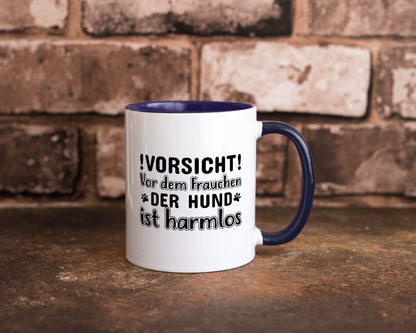 Vorsicht vor dem Frauchen | Hundebesitzerin Pfoten Geschenkidee Tierliebhaber Tasse