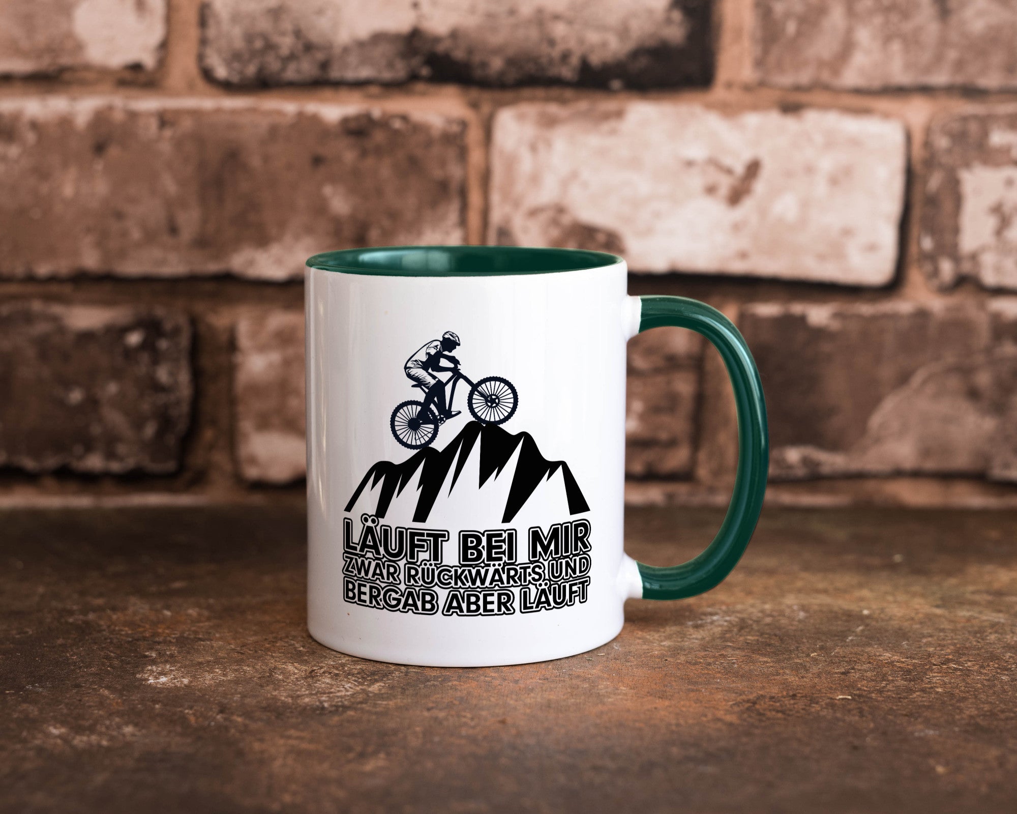 Läuft bei mir | Pechvogel Tasse Radfahrer Statement Humor Geschenkidee