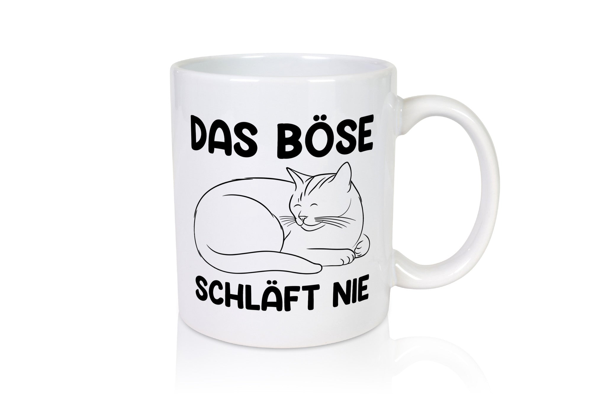 Das Böse schläft nie | Katze Frauen Geschenkidee Tierliebhaber Humor Tasse