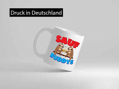 Saufbuddy | Saufen Party Faultier v2 lustig Tierliebhaber Humor Geschenk Tasse