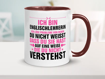 Löse Probleme: Englischlehrerin | Englisch Lehrerin Geschenk Humor Geschenkidee Tasse