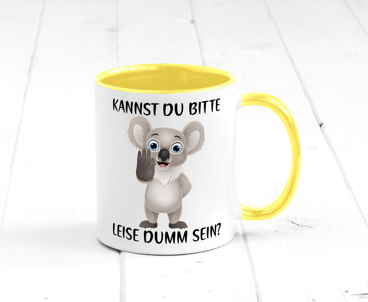 Bitte leise dumm sein | frecher Koala Flüstern Comic Humor Geschenkidee Tasse