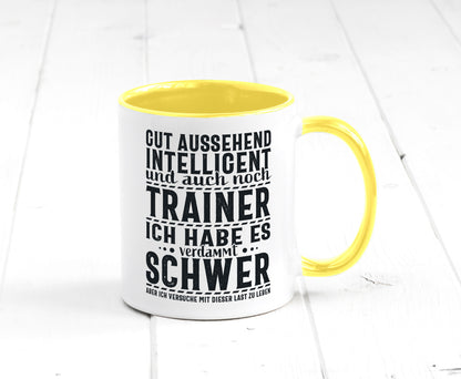 Gut aussehender Trainer |gestrichelte Linie | Punkte lustiger Spruch Geschenk