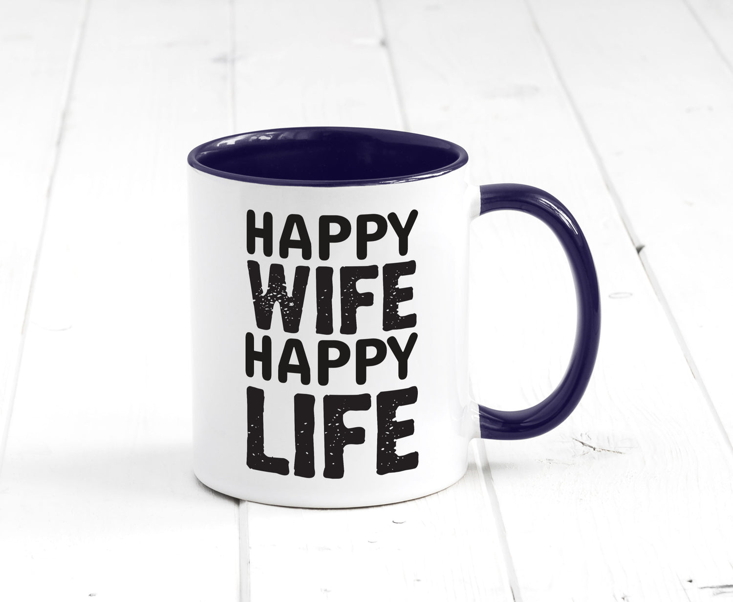 Happy Wife | Ehemann Tasse Ehefrau Humor Statement Geschenkidee