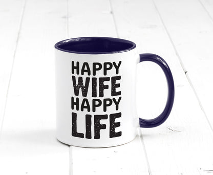 Happy Wife | Ehemann Tasse Ehefrau Humor Statement Geschenkidee