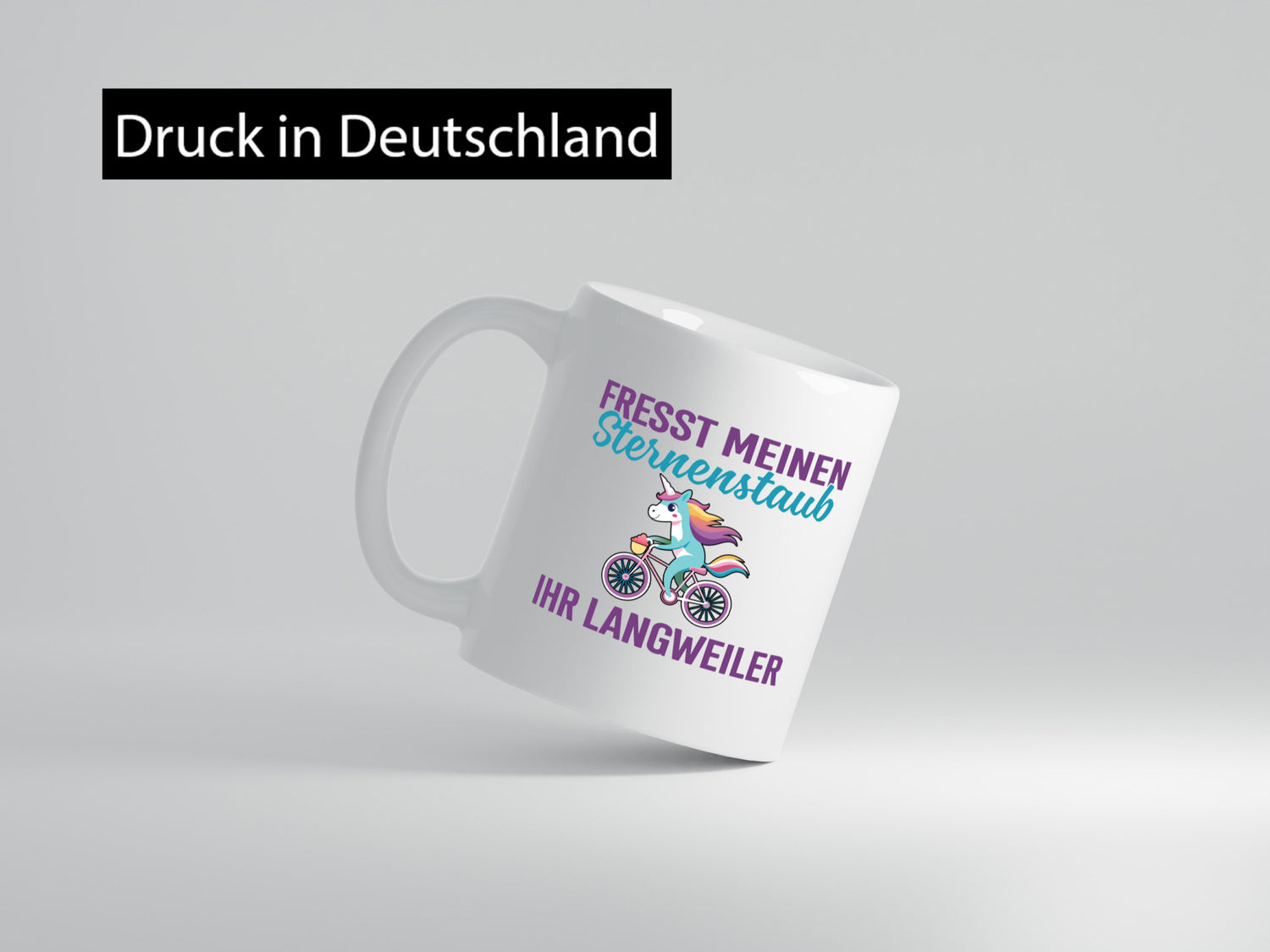 Fresst meinen Sternenstaub | Einhorn Fahrendes v2 Humor Geschenkidee Tasse