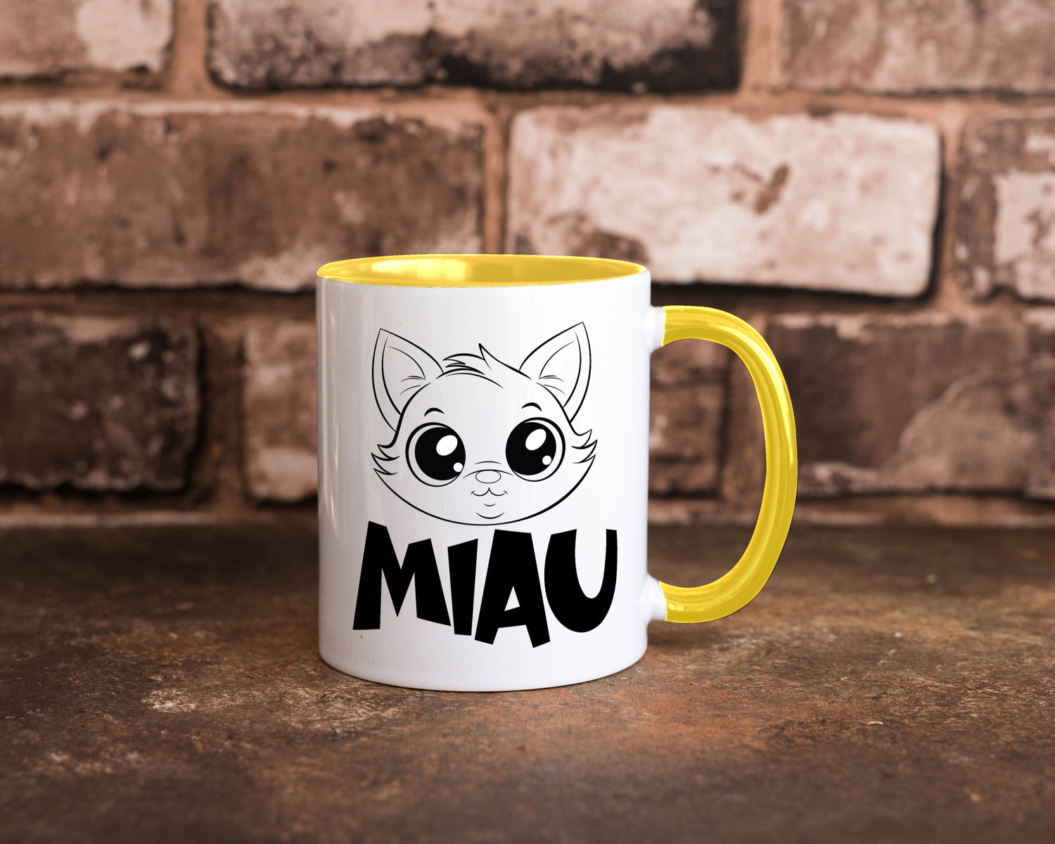 Miau | Katze Geschenkidee Tierliebhaber Humor Tasse