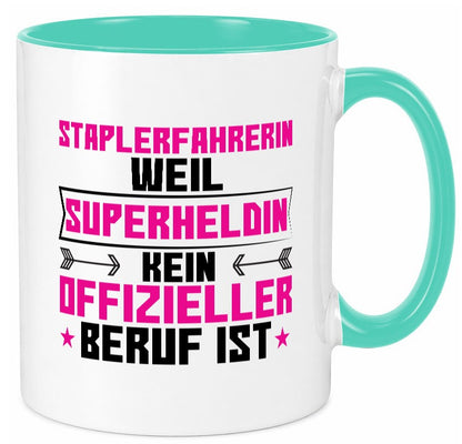 Superheldin Staplerfahrerin | Gabelstapler Humor Geschenkidee Tasse