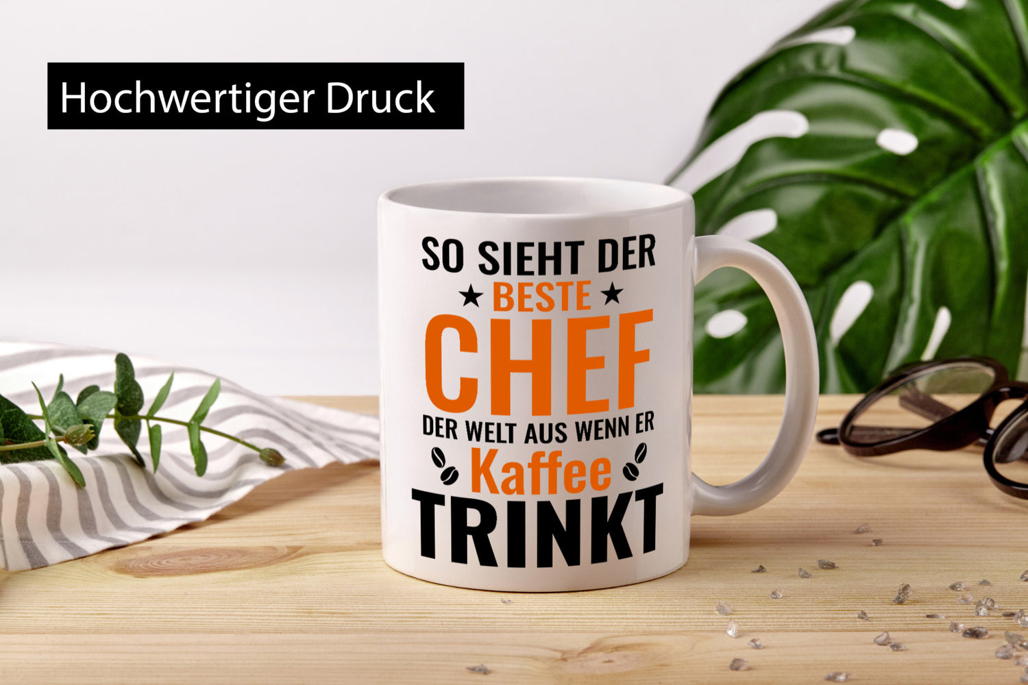 Kaffee trinkt: Chef | Führungskraft Vorgesetzter Humor Arbeit Kollegen Büro