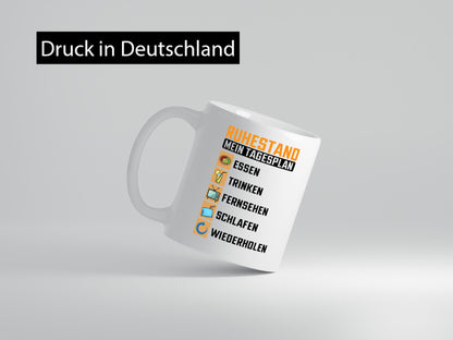 Rentner Tagesplan | Ruhestand Rente lustig Jubiläum Geschenk Tasse