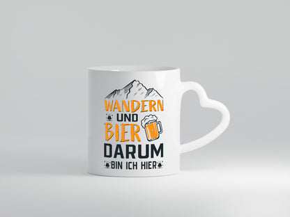 Wandern, Bier, darum hier | Berge Bierglas lustiger Spruch Geschenk Humor