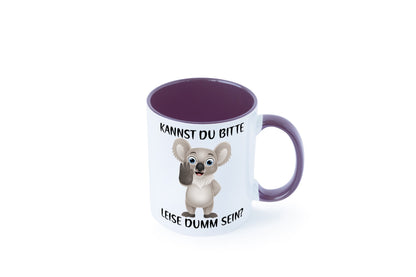 Bitte leise dumm sein | frecher Koala Flüstern Comic Humor Geschenkidee Tasse