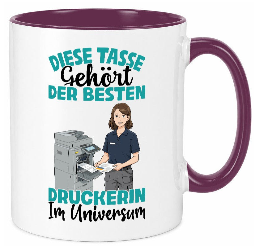 Im Universum: Druckerin | Druckerei Print Medien Geschenk Humor Geschenkidee Tasse