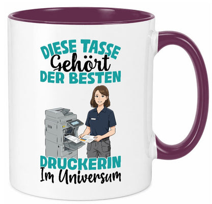 Im Universum: Druckerin | Druckerei Print Medien Geschenk Humor Geschenkidee Tasse