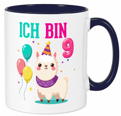 9. Geburtstag | 9 Jahre Lama Alpaka Humor Geschenkidee Tasse