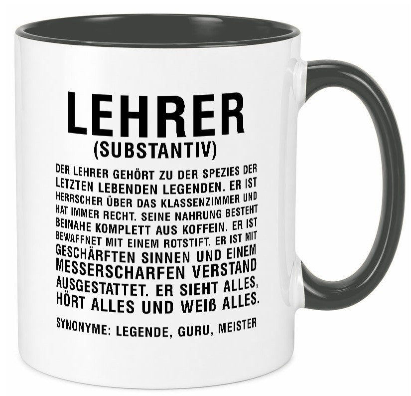 Lehrer | Definition Kollege Mitarbeiter Geschenkidee Arbeit Kollegen Büro Humor Tasse
