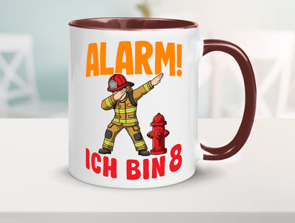 8. Geburtstag | 8 Jahre Feuerwehr Junge lustig Geschenkidee Geschenk Tasse